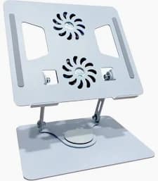 Laptop Stand 360° Adjustable Cooling Stand with Dual Fans Foldable Aluminum