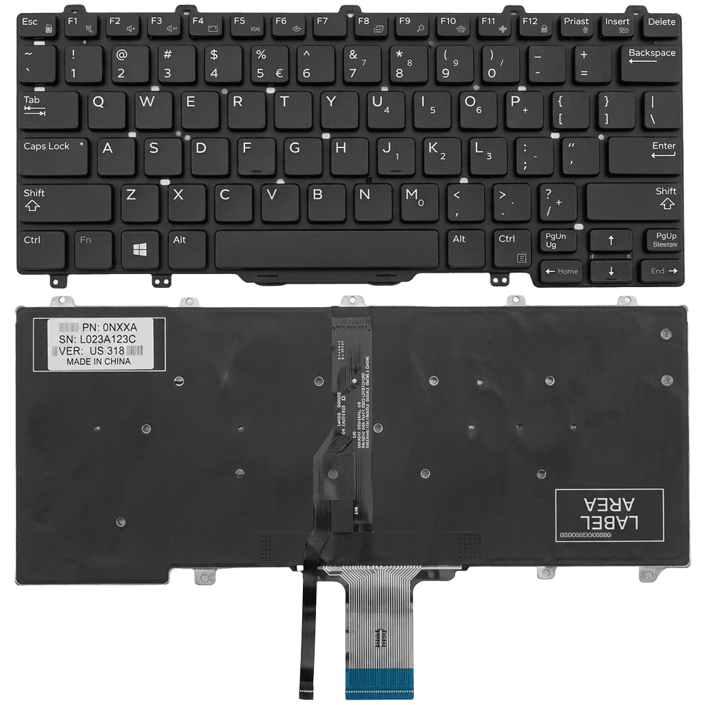 Dell Latitude E5250  E7250  E7270 US Backlit Keyboard